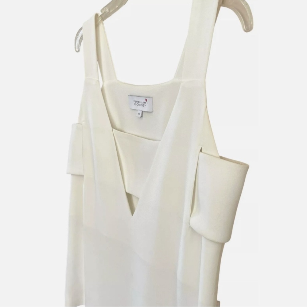 Derek Lam 10 Crosby Women's Sz 4 White Downtown Cut-Out Crepe Tank $455 - Picture 5 of 10